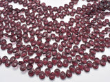 Glass Beads-Coffee, 8x11mm Flat Teardrop beads, 11.5 Inch-Pearls & Glass-BeadBeyond