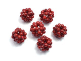 Jade - Red, 18mm Round, Made with 4mm Round Beads, 5pieces-BeadBeyond