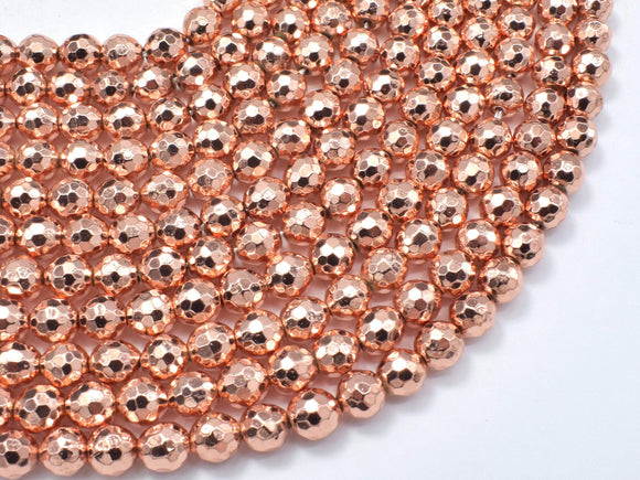 Hematite Beads-Rose Gold, 6mm Faceted Round-Gems: Round & Faceted-BeadBeyond