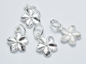 2pcs 925 Sterling Silver Charm, Flower Charm, 10mm-Metal Findings & Charms-BeadBeyond