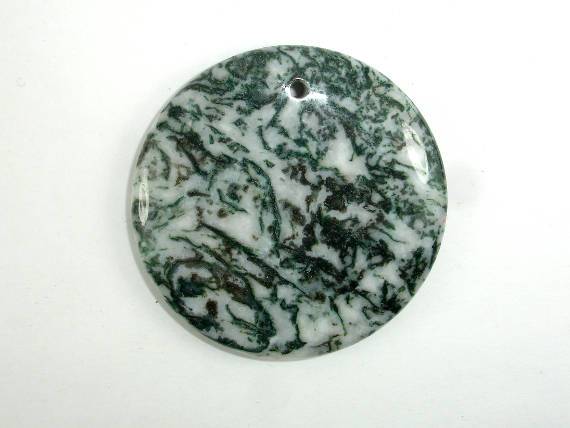 Tree Agate Pendant, Coin Beads, 50mm-Gems: Round & Faceted-BeadBeyond