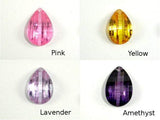 CZ beads, 12x18mm Faceted Wedged Drop-Cubic Zirconia-BeadBeyond