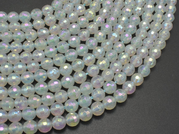 Mystic Coated Agate-White, 6mm Faceted Round-Agate: Round & Faceted-BeadBeyond