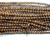 Gold Phoebe Ebony Beads, Gold Wire Sandalwood, 8mm Round Beads-Wood-BeadBeyond