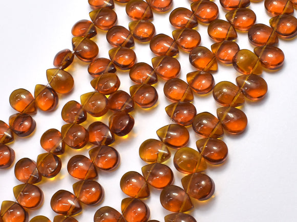 Glass Beads-Smoky, 8x11mm Flat Teardrop beads, 12 Inch-BeadBeyond