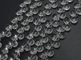 Glass Beads-Clear, 8x11mm Flat Teardrop beads, 12 Inch-BeadBeyond