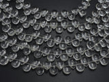 Glass Beads-Clear, 8x11mm Flat Teardrop beads, 12 Inch-BeadBeyond