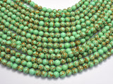 Howlite Turquoise - Green with Gold Line, 6mm (6.4mm)-BeadBeyond