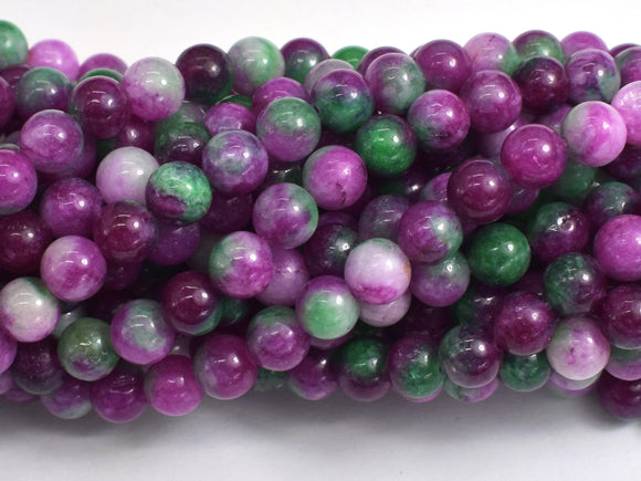 Jade - Ruby & Green, 6mm Round-BeadBeyond