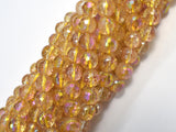 Mystic Coated Citrine, 8mm Faceted Round, AB Coated-BeadBeyond