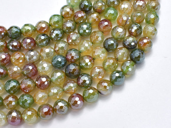 Mystic Coated Rainbow Agate, 8mm Faceted Round