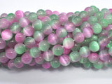 Selenite - Green & Purple, 8mm (8.5mm)-BeadBeyond