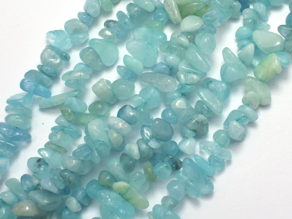 Aquamarine, 4-10mm Chips Beads, 32 Inch-BeadBeyond