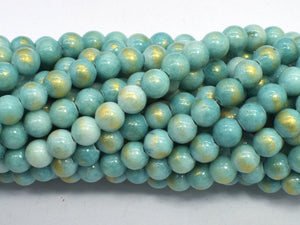 Mashan Jade - Green & Blue, 6mm (6.5mm) Round-BeadBeyond