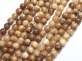 Jade - Light Brown, 8mm Round-BeadBeyond
