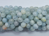 Aquamarine Beads, 8mm (8.3mm) Round Beads-BeadBeyond