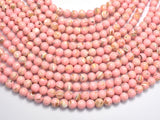 Shell Howlite-Pink, with Trochus Shell, 6mm (6.5mm)-BeadBeyond