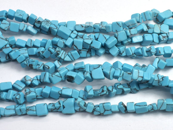 Howlite Turquoise-Blue, 4-7mm Chips Beads, 34 Inch-BeadBeyond