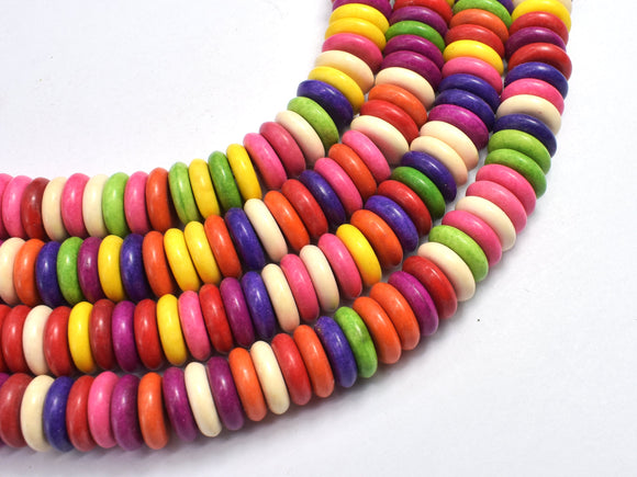 Howlite-Multicolor, 12x3.7mm Disk Beads-BeadBeyond