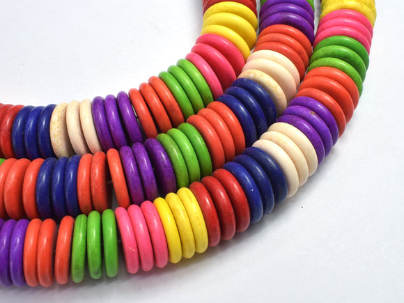 Howlite-Multicolor, 18x3.5mm Disk Beads-BeadBeyond