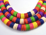 Howlite-Multicolor, 18x3.5mm Disk Beads-BeadBeyond