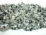 Black Rutilated Quartz, 4mm - 9mm Chips Beads, Long full strand-BeadBeyond