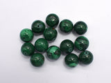 Natural Malachite, 15mm Round Beads, 2pieces