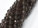 Smoky Quartz, 4mm Micro Faceted Round-BeadBeyond