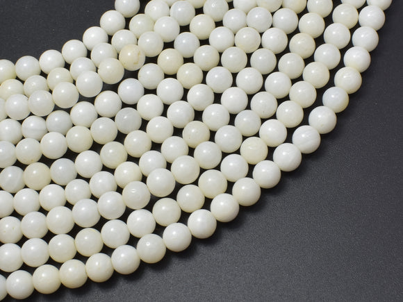 Tridacna Shell, 6mm Round Beads-BeadBeyond