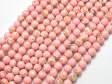 Shell Howlite-Pink, with Trochus Shell, 6mm (6.5mm)-BeadBeyond