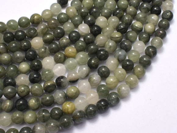 Green Line Quartz, 6mm Round Beads-BeadBeyond