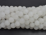 Matte White Jade 10mm Round Beads-BeadBeyond