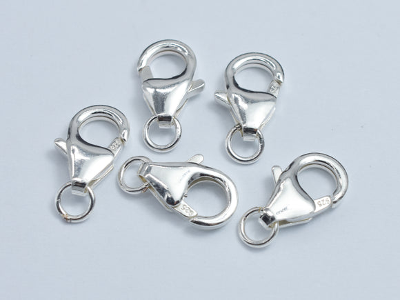 2pcs 925 Sterling Silver Lobster Claw Clasp, 11x6mm-BeadBeyond