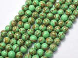 Howlite Turquoise - Green with Gold Line, 8mm (8.3mm)-BeadBeyond