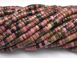 Rhodonite, Approx. 2x4mm, Heishi Disc-BeadBeyond