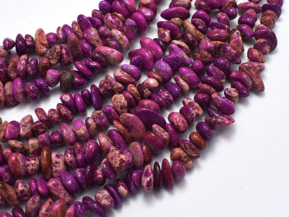 Impression Jasper-Purple, 5-10mm Pebble Chips Beads, 33 Inch-BeadBeyond