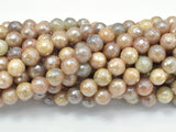 Mystic Coated Sunstone, 8mm Faceted Round Beads, AB Coated-BeadBeyond