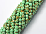 Howlite Turquoise - Green with Gold Line, 6mm (6.4mm)-BeadBeyond