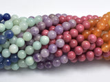 Mixed Stone, Rhodonite, Amazonite, Aventurine, Lepidolite, 6mm (6.7mm)-BeadBeyond