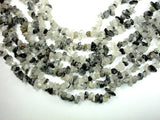 Black Rutilated Quartz, 4mm - 9mm Chips Beads, Long full strand-BeadBeyond