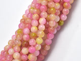 Jade - Pink & Yellow, 4mm (4.5mm) Round-BeadBeyond