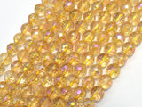 Mystic Coated Citrine, 8mm Faceted Round, AB Coated-BeadBeyond