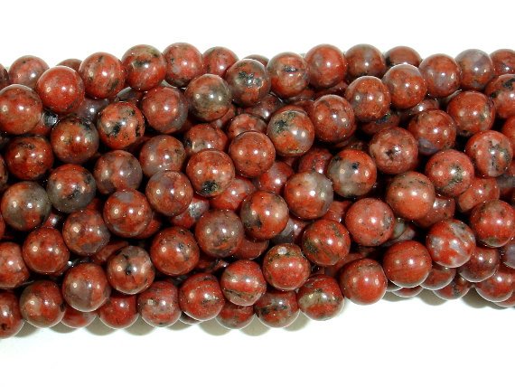 Red Sesame Jasper Beads, 6mm (6.7mm) Round Beads-BeadBeyond