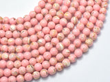 Shell Howlite-Pink, with Trochus Shell, 6mm (6.5mm)-BeadBeyond