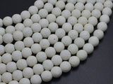 White Lava Beads, 8mm Round Beads, 15 Inch-BeadBeyond