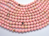 Shell Howlite-Pink, with Trochus Shell, 8mm (8.5mm) Round-BeadBeyond