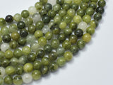 Green Line Quartz Beads, 8mm, Round-BeadBeyond