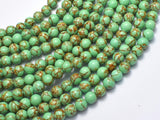 Howlite Turquoise - Green with Gold Line, 6mm (6.4mm)-BeadBeyond