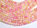 Matte Jade - Pink & Yellow, 6mm Round-BeadBeyond