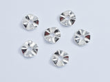 4pcs 925 Sterling Silver Beads, 7mm Wavy Coin-BeadBeyond
